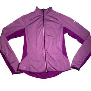 Nike Dri-Fit Full Zip Womens M Magenta Running Activewear Lightweight Colorful